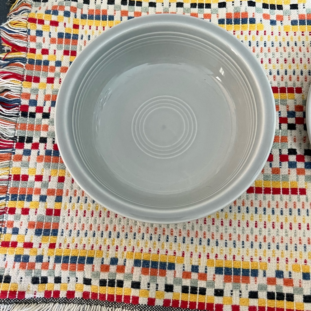 Pearl grey Vintage Fiestaware.  Appetizer plates and bowl bundle.